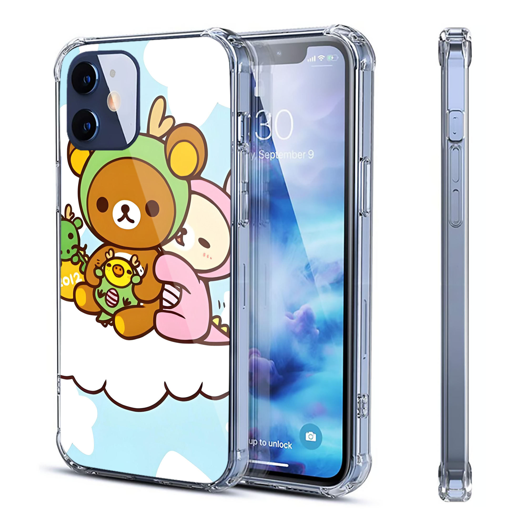 （画像用） リラックマ リラックマ キイロイトリ Rilakkuma Korilakkuma Kiiroitori 【iPhone 12シリーズ対応】透明スマホケース（クリアソフトケース）